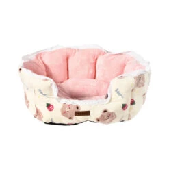 BEAR PRINT WITH LACE SIDE BED (PINK) (50x24cm)