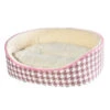 OVAL BED - HOUNDSTOOTH PRINT (PINK) 55x45x15cm -Dog Supplies Sale Store 101199