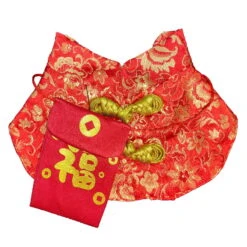 CHINESE NEW YEAR CAPE - FORTUNE RED PACKET (RED) (LARGE)