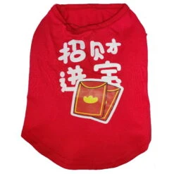 CHINESE NEW YEAR T-SHIRT - LUCKY FORTUNE (RED) (LARGE)
