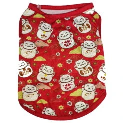 CHINESE NEW YEAR SHIRT - FORTUNE CAT (RED) (LARGE)