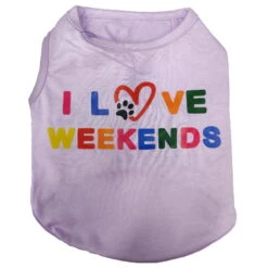 SWEAT SHIRT - I LOVE WEEKENDS (PURPLE) (LARGE)