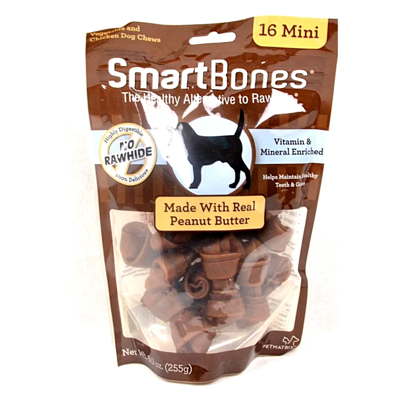 SMARTBONES PEANUT BUTTER MINI 16pcs 3 SMARTBONES PEANUT BUTTER MINI 16pcs