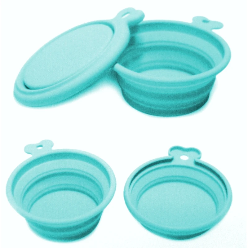 COLLAPSIBLE TRAVEL DOUBLE BOWL (LIGHT BLUE) 3 COLLAPSIBLE TRAVEL DOUBLE BOWL (LIGHT BLUE)