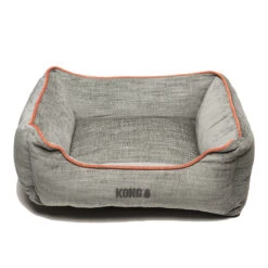 KONG LOUNGER BED (LIGHT GREY / ORANGE PIPING) (SMALL)