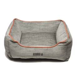 KONG LOUNGER BED (LIGHT GREY / ORANGE PIPING) (LARGE)