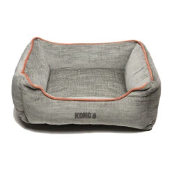 KONG LOUNGER BED (LIGHT GREY / ORANGE PIPING) (EXTRA-LARGE)