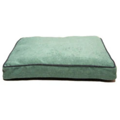 CHENILLE RECTANGLE (GREEN / BLUE TRIM) (LARGE)