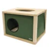 WOODEN CAT HOUSE WITH TUNNEL (GREEN) -Dog Supplies Sale Store 93826