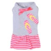 DRESS-SLIPPERS (GREY/PINK) (LARGE) -Dog Supplies Sale Store 96948