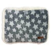PLUSH MAT WITH STAR DESIGN (GREY/WHITE) (MEDIUM) -Dog Supplies Sale Store 97048