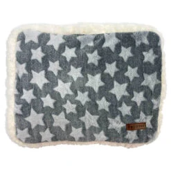 PLUSH MAT WITH STAR DESIGN (GREY/WHITE) (MEDIUM)