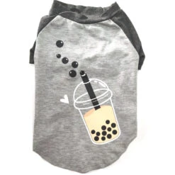 T-SHIRT-BUBBLING BUBBLE TEA (GREY) (LARGE)