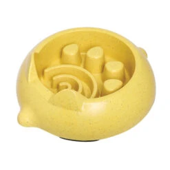 BAMBOO SLOW FEEDER (YELLOW) (350ml)