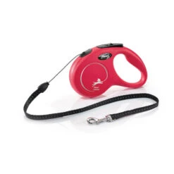 FLEXI RETRACTABLE LEASH - NEW CLASSIC 5 METRE CORD SMALL (12kg) (RED)