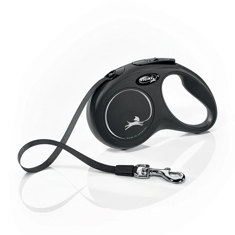 FLEXI RETRACTABLE LEASH - NEW CLASSIC 5 METRE CORD SMALL (12kg) (BLACK) 3 FLEXI RETRACTABLE LEASH - NEW CLASSIC 5 METRE CORD SMALL (12kg) (BLACK)