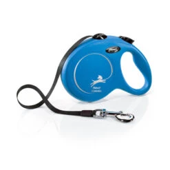 FLEXI RETRACTABLE LEASH - NEW CLASSIC 5 METRE TAPE LARGE (50kg) (BLUE)