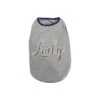 SWEAT SHIRT-CURSIVE LUCKY (GREY) (LARGE) -Dog Supplies Sale Store 98331