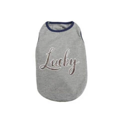 SWEAT SHIRT-CURSIVE LUCKY (GREY) (LARGE)