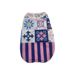 SWEATSHIRT-PERANAKAN TILE WITH STRIPES (PINK) (LARGE)