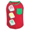 T-SHIRT-MAHJONG TILES WITH POCKET (RED) (LRG) -Dog Supplies Sale Store 98364