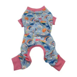 PYJAMAS-RAINBOW CLOUD SUN HEART (BLUE) (LARGE)