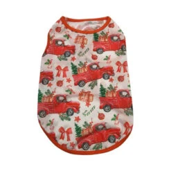 SWEAT SHIRT-RED TRUCK WITH CHRISTMAS DÉCOR (WHITE) (LARGE)