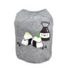 T-SHIRT-RICE BALLS & SOYA BOTTLE (GREY) (MEDIUM) -Dog Supplies Sale Store 98413