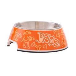 ROGZ BUBBLE 2IN1 BOWL - ORANGE DOODLE (700ml)