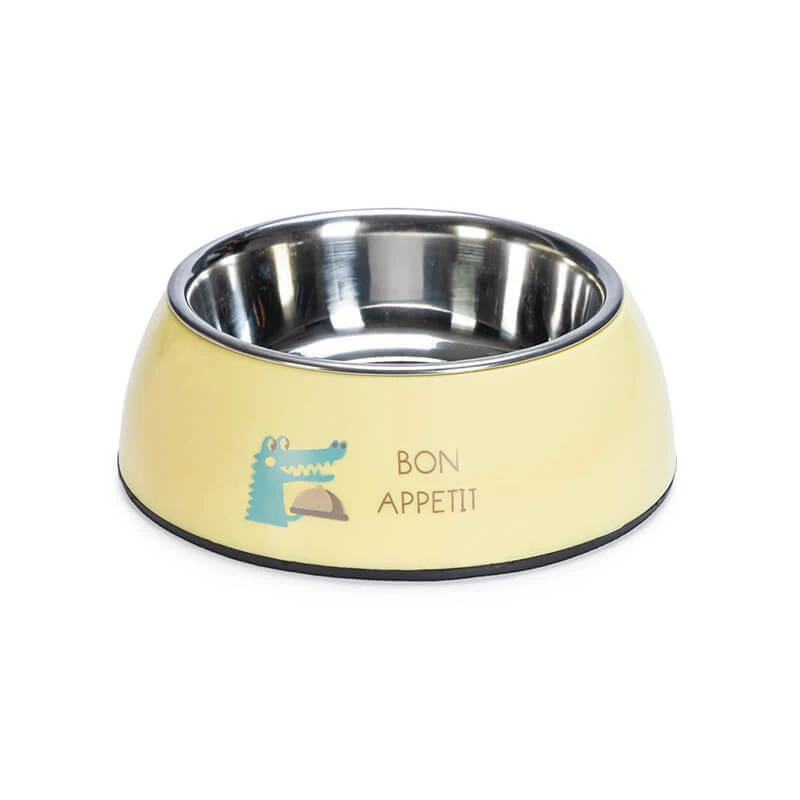 Beeztees PLASTIC FEEDER WITH STEEL BOWL (YELLOW) 350ml 3 Beeztees PLASTIC FEEDER WITH STEEL BOWL (YELLOW) 350ml